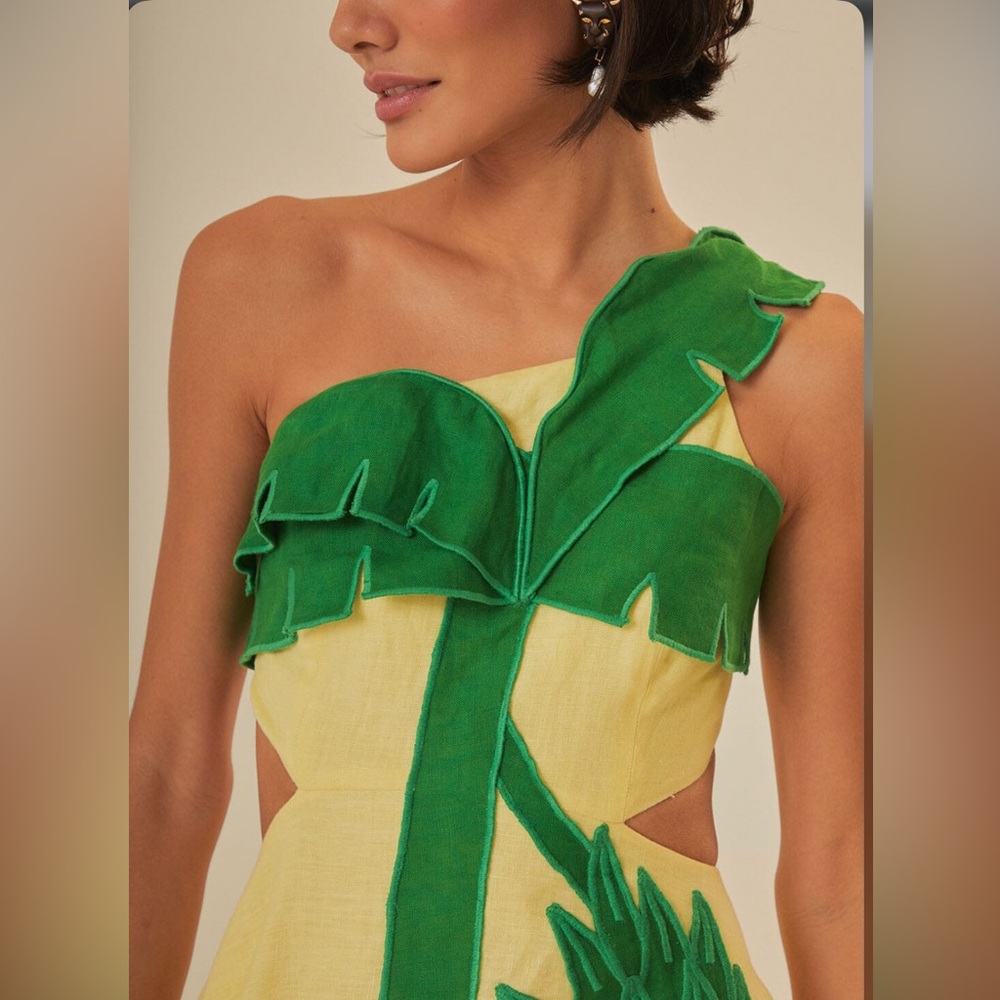 Farm Rio Palm Tree Cutwork Midi Dress - Picture 5 of 9